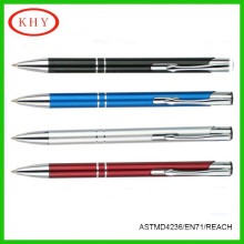 Promotional high quality double ring metal barrel ballpoint pen